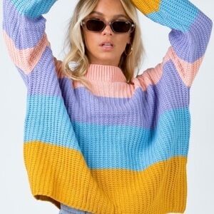 Princess Polly Multicolored/ Colorful Oversized sweater  L/XL